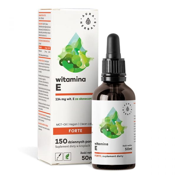 Witamina E Forte w oleju MCT 150 porcji 50ml AuraHerbals